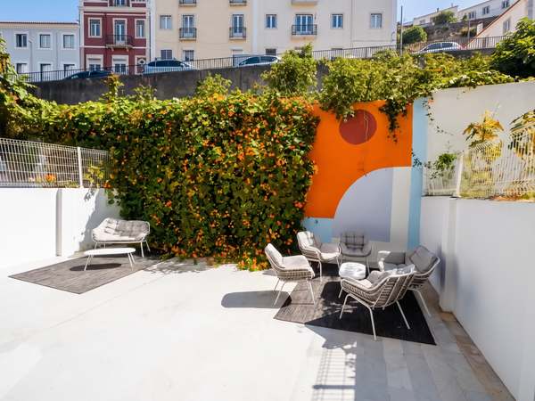 Outdoor terrace of Kreators by bridgr in Alfama, Lisbon